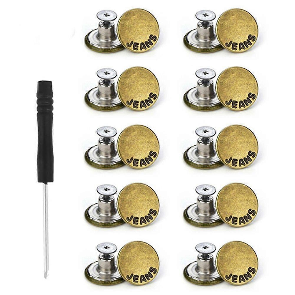 100 Pack Jeans Button Replacement 17mm Removable Jeans Button Accessories