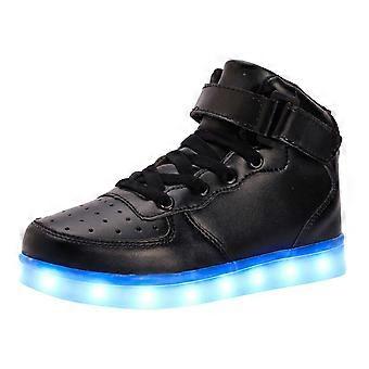 Zomersneakers voor meisjes, effen kleur, platte dikke zool, lichtgewicht, oplichtende sneakers met LED-lampjes en een modern design dat gemakkelijk schoon te maken is.