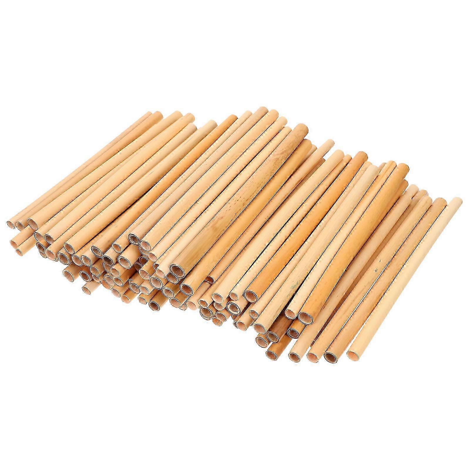 Replacement Reed Tubes 100Pcs For Bee House 15.00X0.80X0.80Cm Light Yellow For Mating