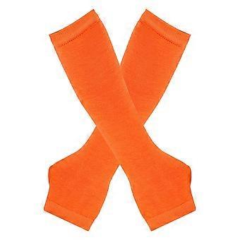 AWZXDE Damullshandskar med halvfinger, flerfärgade randig stickning – snygga och bekväma, orange, en storlek, kompatibel med alla outfits