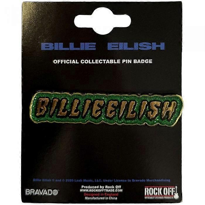 Billie Eilish Pin Glitter Logo Badge