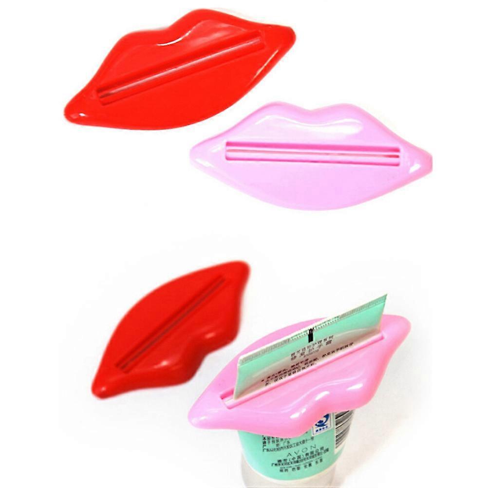 Toothpaste Tube Squeezer Lip Kiss Multifunctional Dispenser 2Pcs Assorted Color