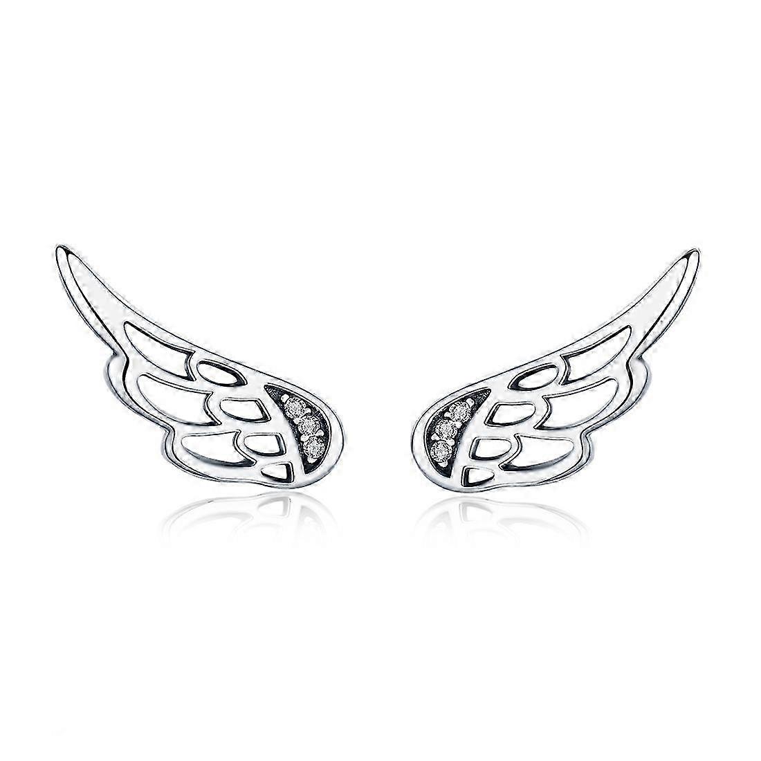 Sterling Silver Wing Earrings Simple S925 Silver Stud Earrings