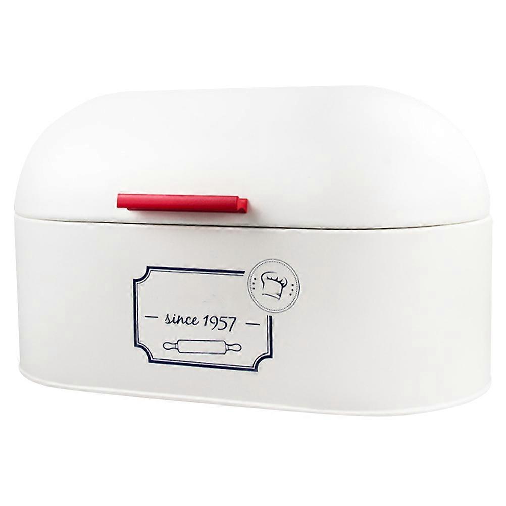 Bread Box Metal Storage Box for Kitchen Use White Dustproof Bread Container