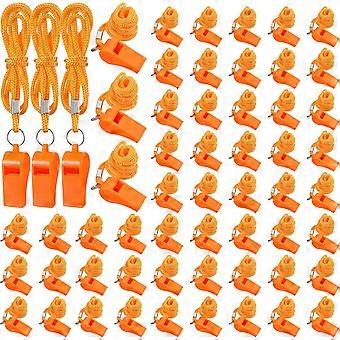 200 Pcs Whistle for Adults with Lanyard Plastic Safety Emergency Whistle Survival Loud for Lifeguard Coaches Hiking Outdoor Camping Accessories