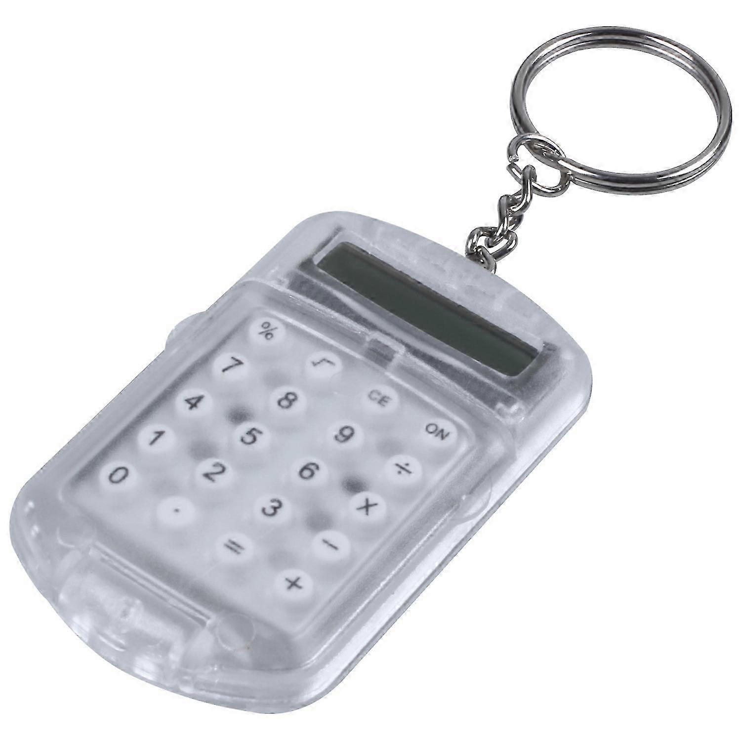 Clear Plastic Casing 8 Digits Electronic Mini Calculator w Keychain DL