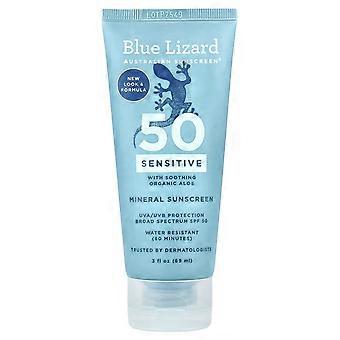 Blue Lizard Australian Sunscreen, Sensitive Mineral Sunscreen, SPF 50, 3 fl oz (89 ml), 2-Pack