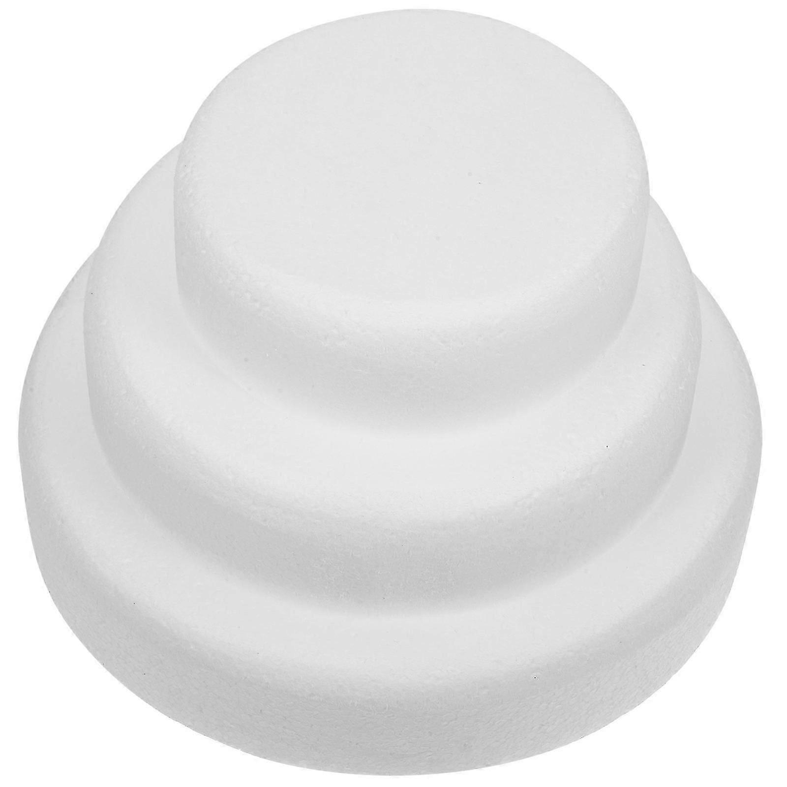 3Pcs Round Foam Cake Model Set for Cake Decoration Practice