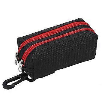 Ldlc Qs-080 Pet Waste Bag Dispenser Blixtlåspåse Bärbar hundbajspåsehållare Koppelfäste, dubbel dragkedja - Grå / gul