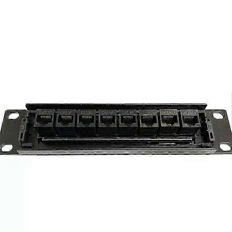 8 Port Straight-Through CAT6 Patch Panel RJ45 Network Cable Adapter Jack Ethernet Distribution Frame