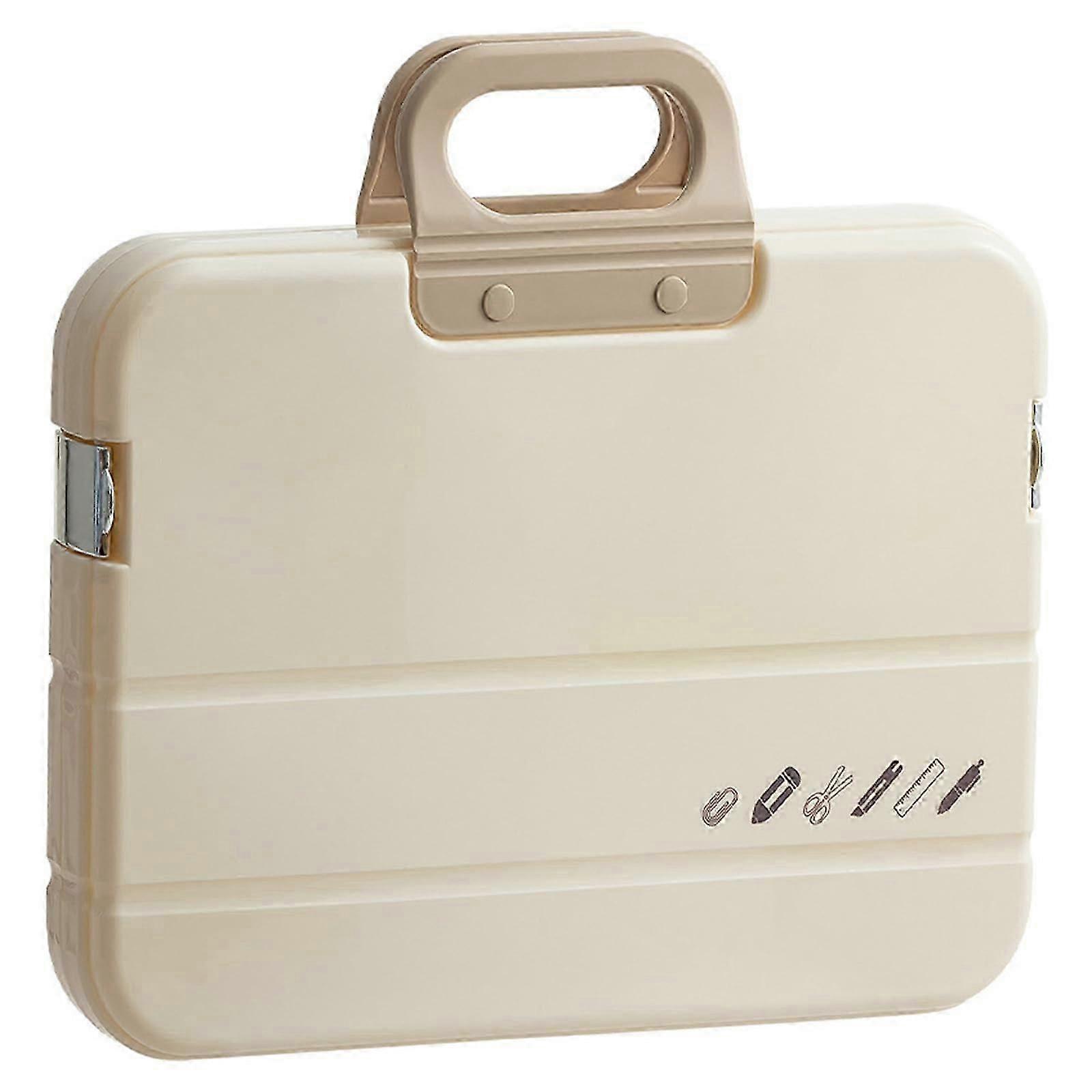 4-Compartment Plastic File Storage Box, Lightweight Document Organizer for Desk and Home Office