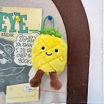 1 Stück Kuschelpuppen-Anhänger, niedlicher Frucht-Plüsch-Schlüsselanhänger, sitzende gelbe Ananas-Puppe, Frucht-Dekoration, Haustiergeschenk für Frauen