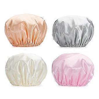 Shower Cap, 4-Pack Shower Caps for Women, Double Waterproof Layers Bathing Shower Hat Hair Protection EVA Shower Caps Reusable, Medium Size