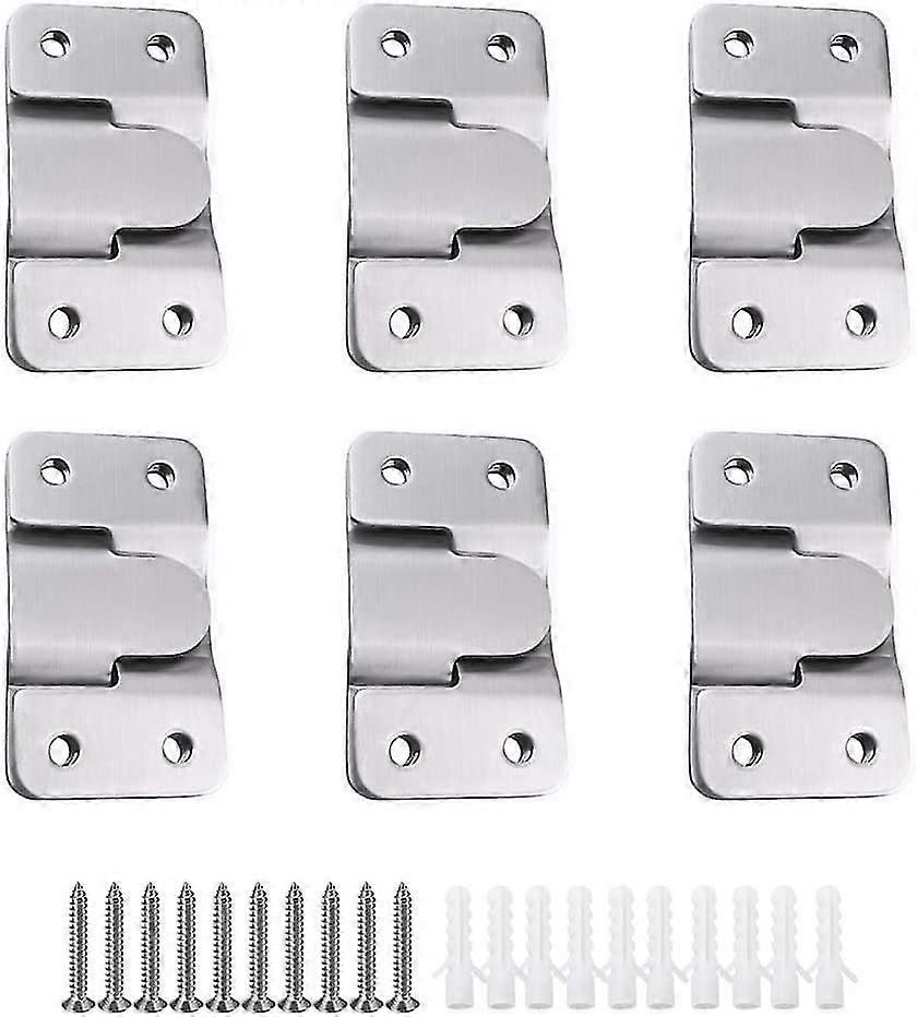 6 Pairs 12 Pc Heilwiy Concealed Mounting Bracket Embedded Interlock Hanging Buckle