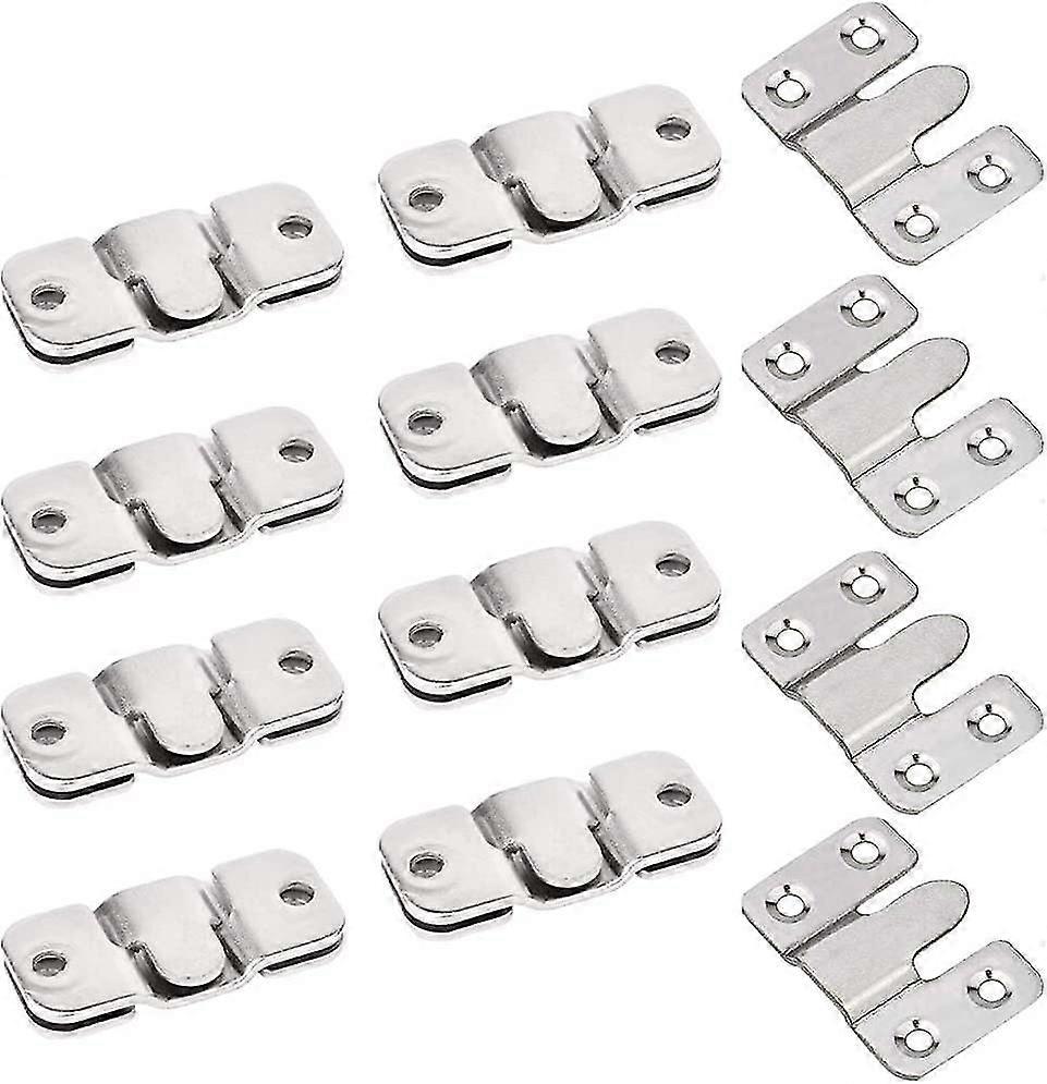 10 Pair Heilwiy Concealed Mounting Bracket Embedded Interlock Hanging Buckle Stainless