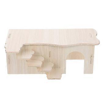 Wood Hamster House | Creative Hiding Place | Bite-Resistant Sleeping Area | 10.6X5.9X4.1in | 1 Pack