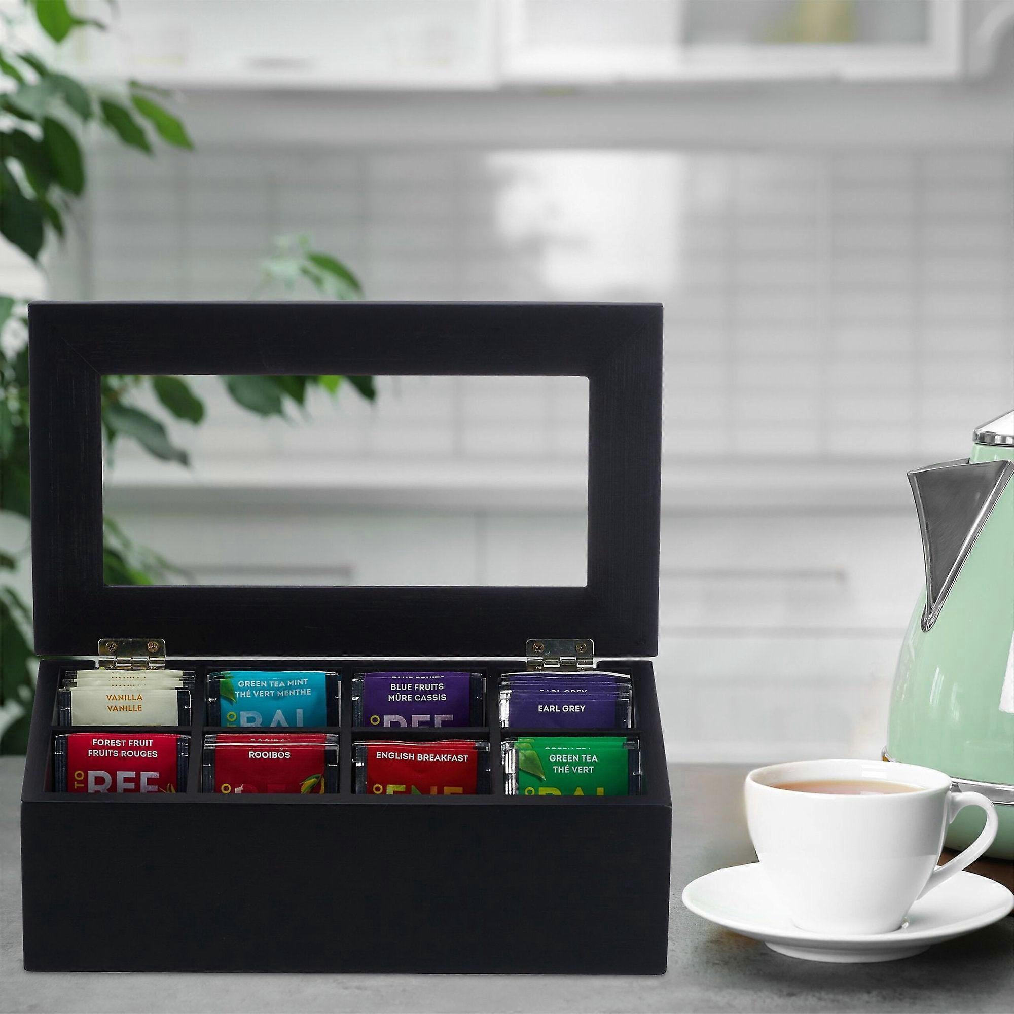 Black tea box with 8 compartments
