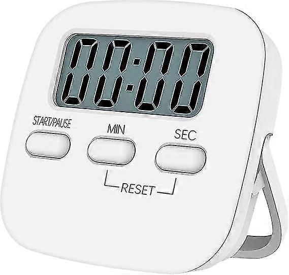 Kitchen Timer with Large LCD Display with Stopwatch, Loud Alarm and Countdown Timer, White