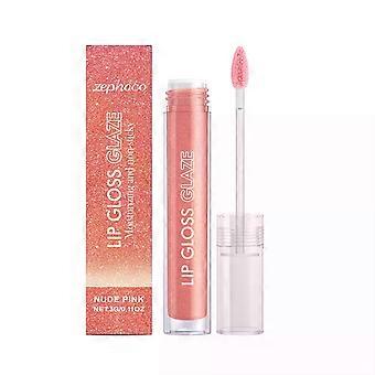 2 stuks hydraterende lipgloss met glitters, nude roze, subtiele glans, natuurlijke kleur, veelzijdig voor dagelijks gebruik, voor vollere lippen