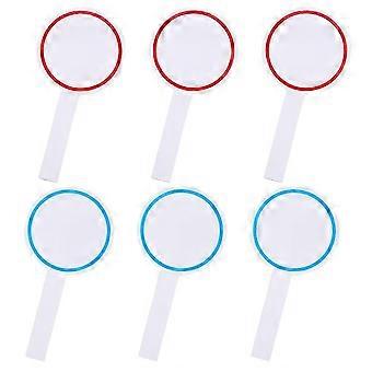 6Pcs Blank Resultattavle Håndholdt Resultattavle Tørr Slett Svar Padle White Board Ensidig padle