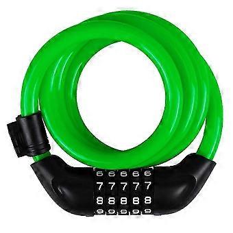 Bicycle Locks, Electric Bike Five-Digit Combination Locks, Mountain Bike Bar Wire Rings, Anti-Theft Green