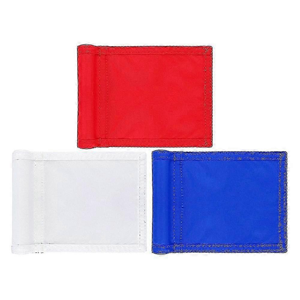 3pcs Waterproof Golf Flags 8x6 Inch Solid Putting Golf Flags with Pre-Installed Tube Insert