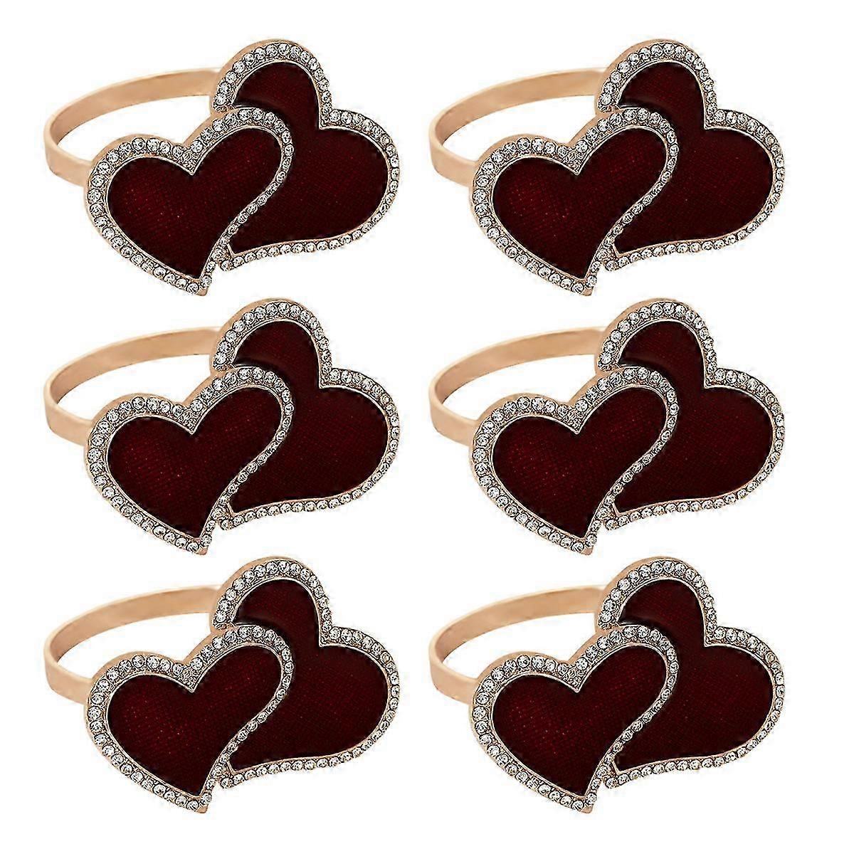 Valentines Red Heart Napkin Rings Table Decor