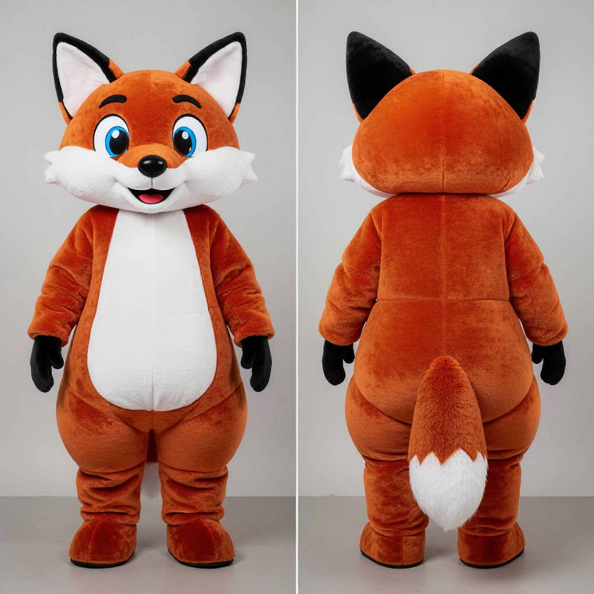 MASTICOT Rust Orange Playful Fox Mascot