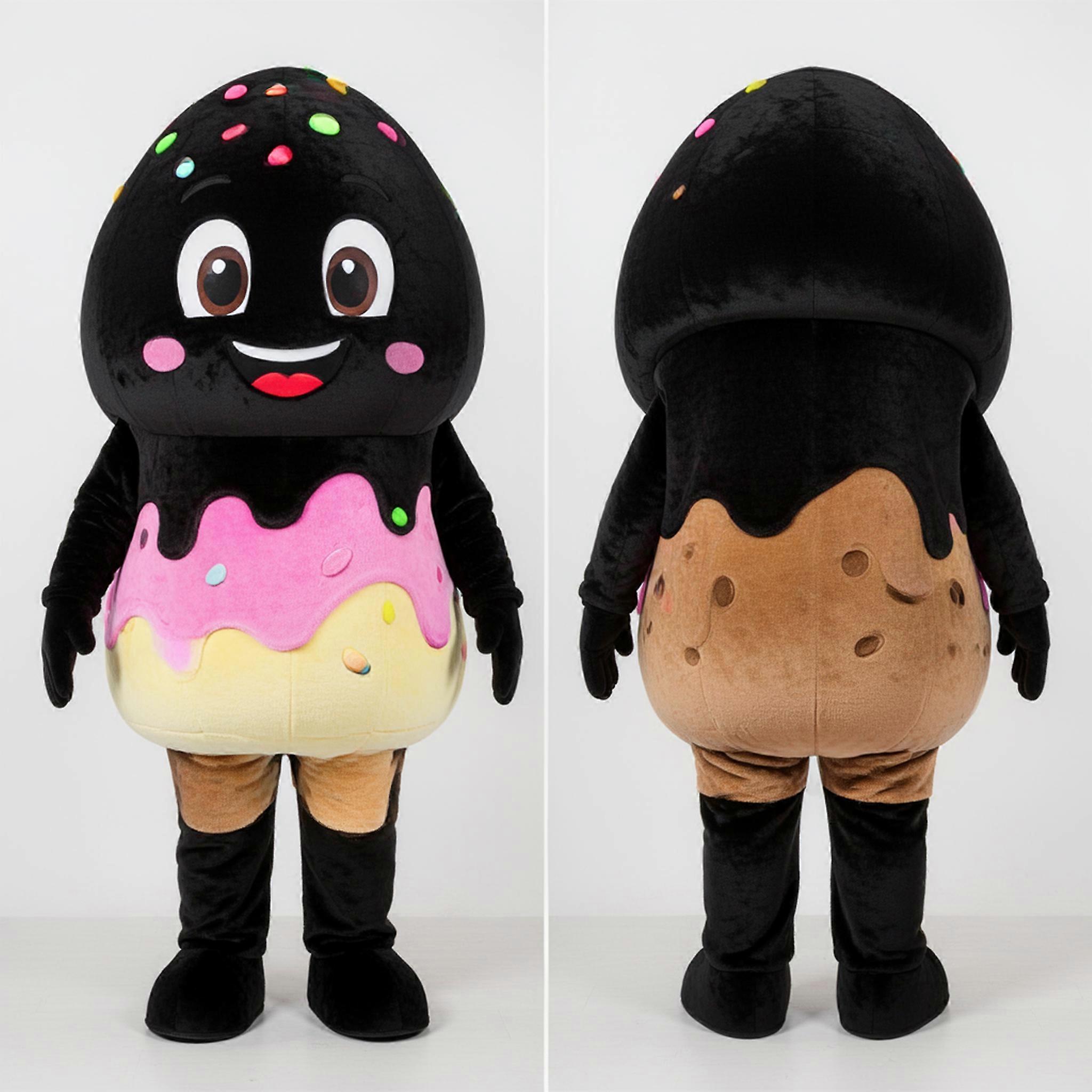 MASTICOT Chocolate Brown Rounded Ice Cream Mascot