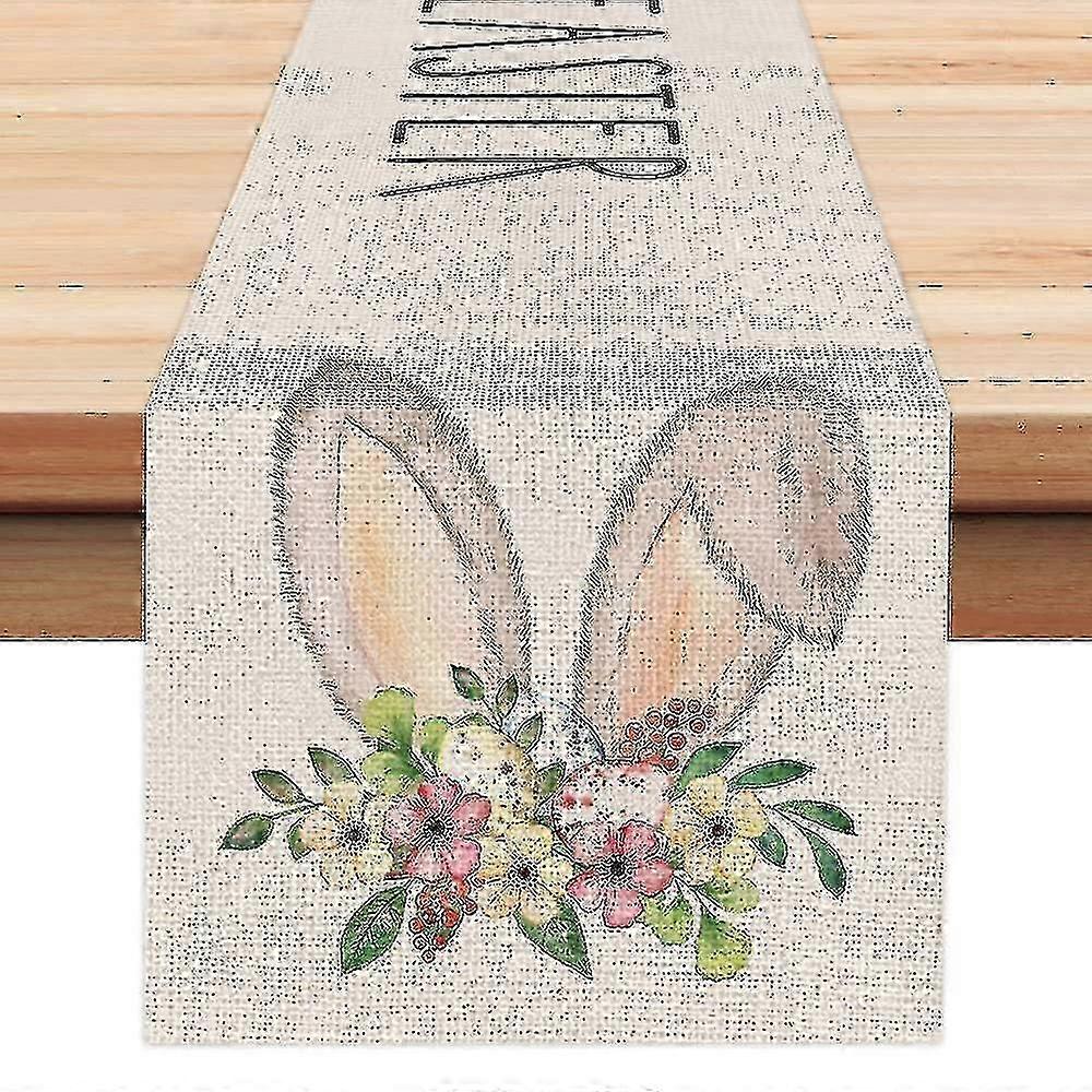 Happy Easter Day Table Runner For Easter Bunny Table Decoration (13 X 72 Inch)