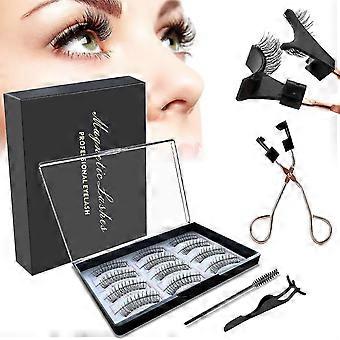 3D Magnetic False Eyelashes Set with Tweezers - Natural Looking Artificial Eyelashes