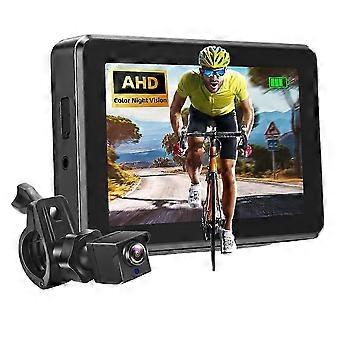 Câmera de visão traseira para bicicleta 1080P com monitor de 4,3 polegadas, espelho de visão noturna para bicicleta elétrica, mountain bike e bicicleta de estrada