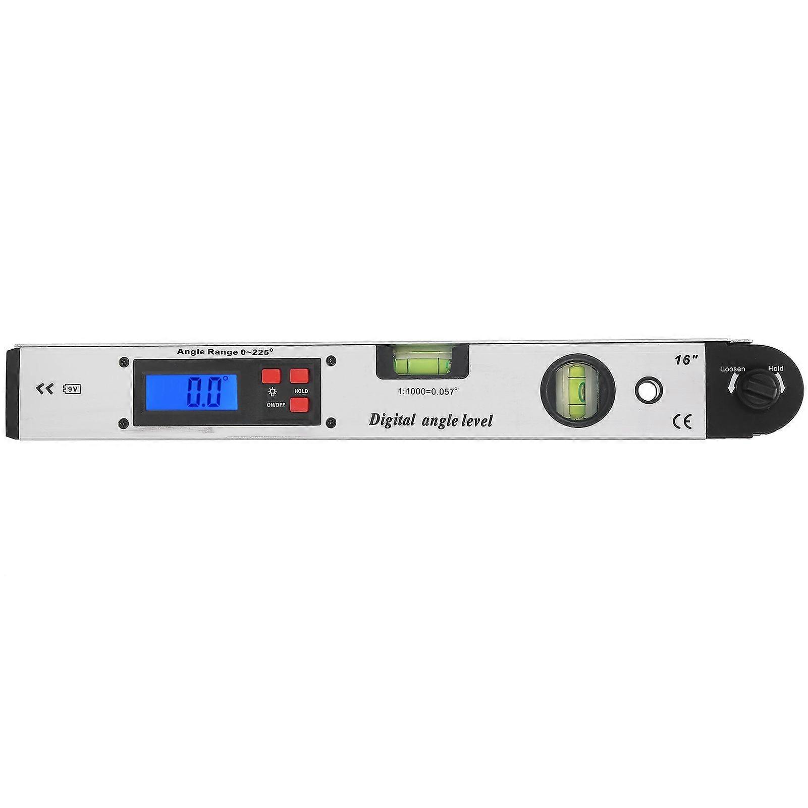 Angle Level 0225 LCD Backlight Digital Goniometer with Horizontal Vertical Bubble Silver