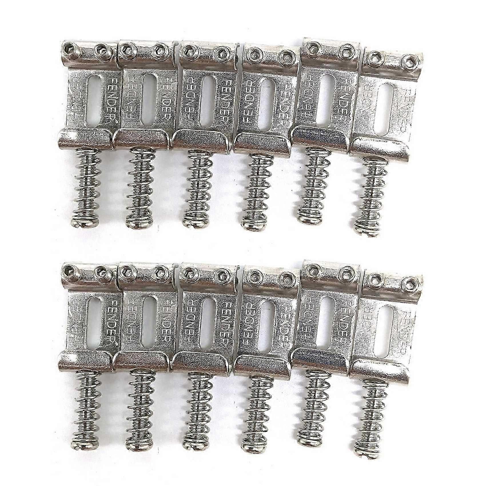 12 Roller Bridge Pull String Code Electric Guitar Saddle for STRATOCASTER Telecaster Electric Guitar Accessories Silver