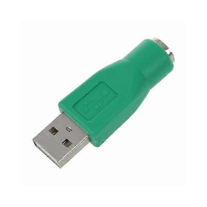 Compact USB To PS2 Green Adapter