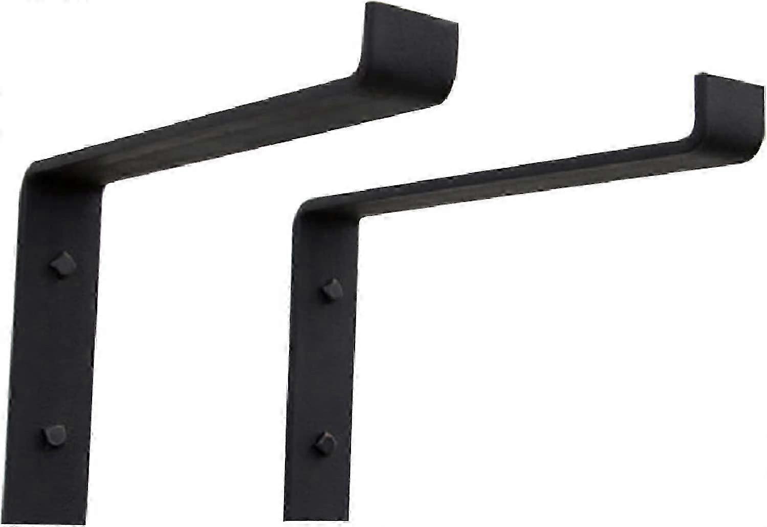 Lip Wall Bracket Shelf Bracket,w/Mounting Screws, Black,2pcs (20cm)