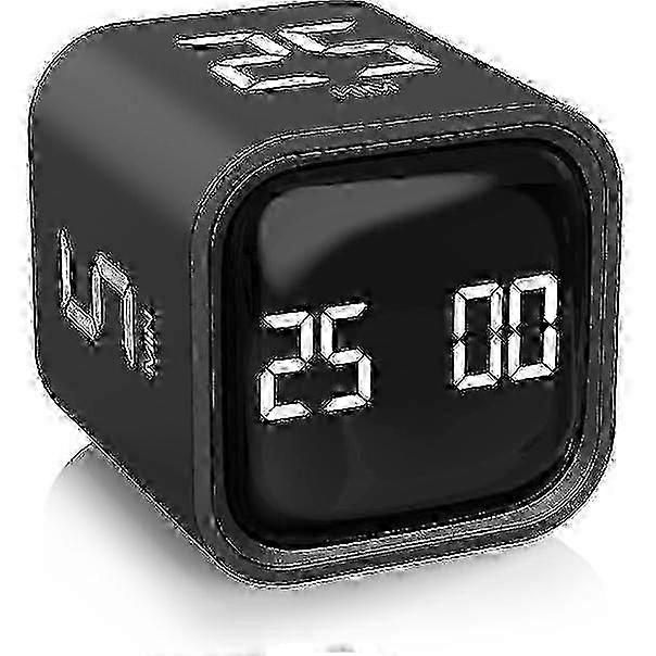 Pomodoro Timer Cube with Gravity Sensor, 5/25/10/50-Min Presets & Custom Modes