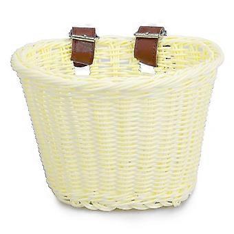 Hand-Woven Bicycle Basket Large Capacity Strong Load-bearing Easy Installation Handlebar Bike Front