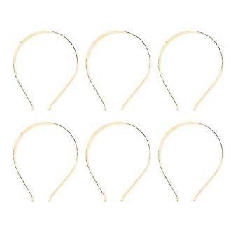 Lot de 6 bandeaux délicats en métal pur, couleur unie, pour cheveux, convenant aux femmes (doré). WHBYV