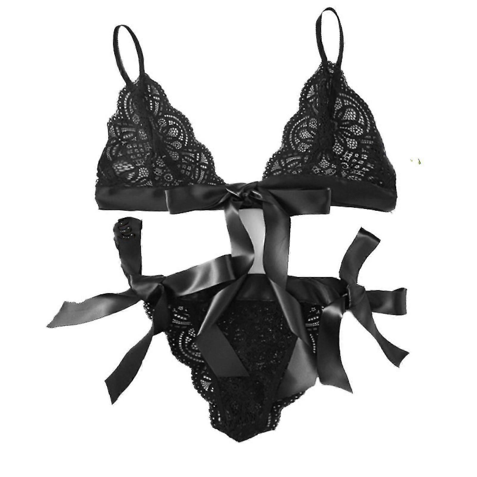Women's lace three-point split underwear
