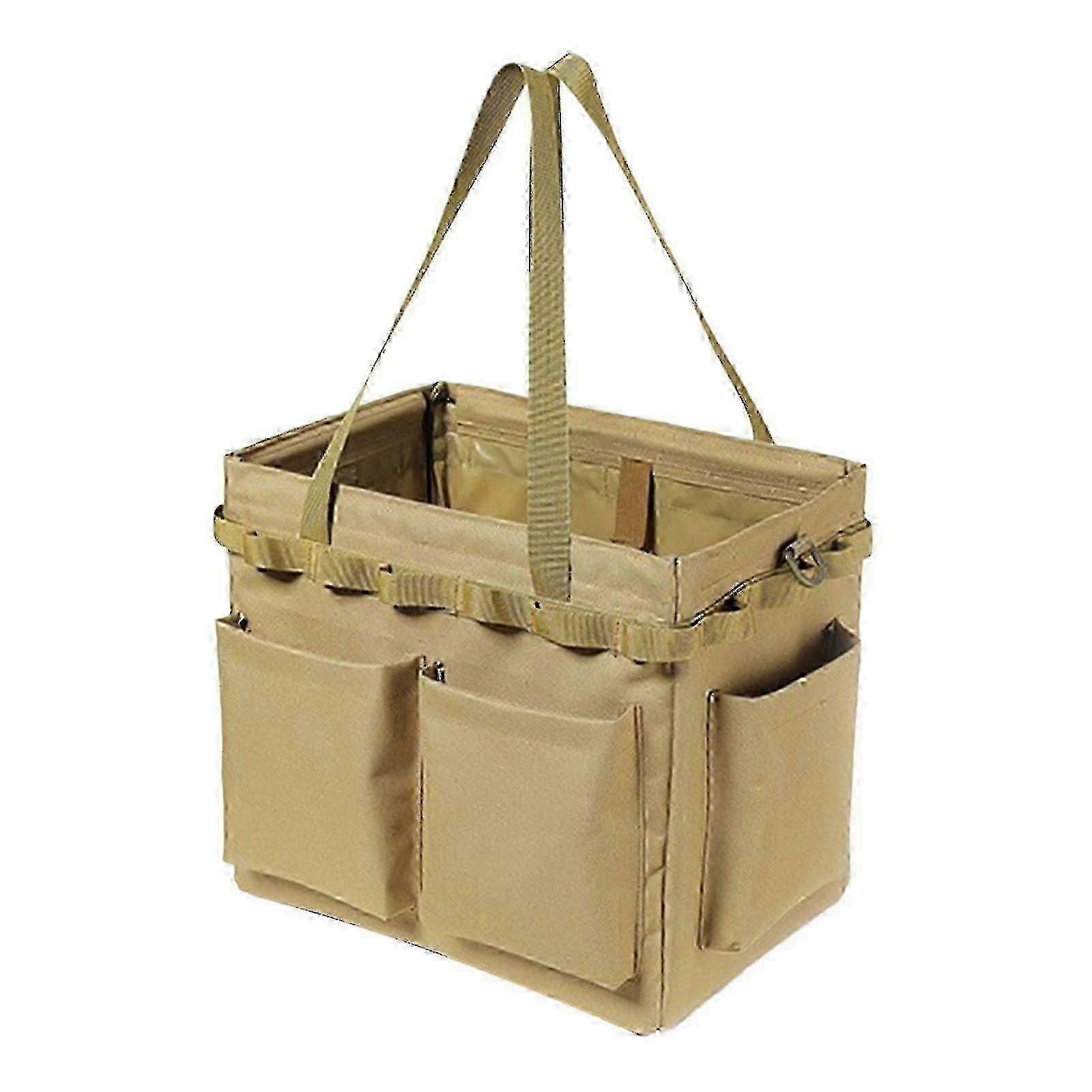 Collapsible Hard-Bottom Tool Tote Bag