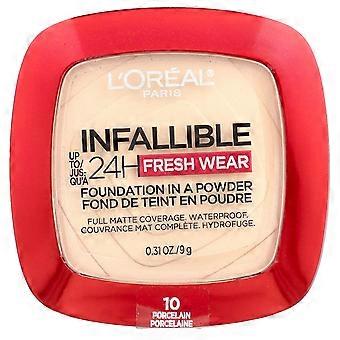 L'Oréal, Infallible 24H Fresh Wear, Foundation In A Powder, 10 Porcelain, 0.31 oz (9 g)