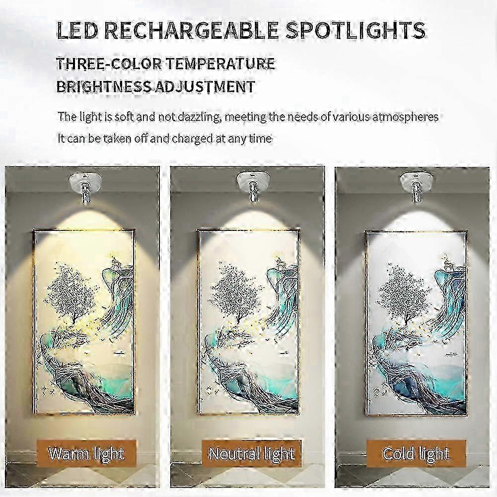 2 Set Wireless LED Spotlight with Remote Control, Timer, and Adjustable Brightness compatible Indoor Lighting