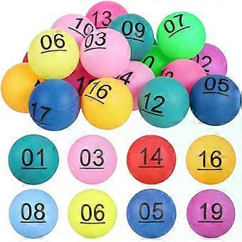 Nummererede kugler 1-20 til bingo og selskabsspil Mini plastikkugler til tegninger og aktiviteter til bordtennis