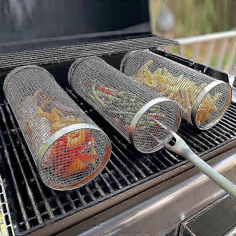 Stainless Steel Rolling BBQ Basket