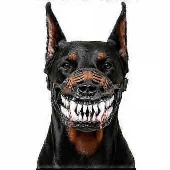 Hell Hound Monster Muzzle, Scary Natural Latex Dog Costume Muzzle for Halloween Party Cosplay