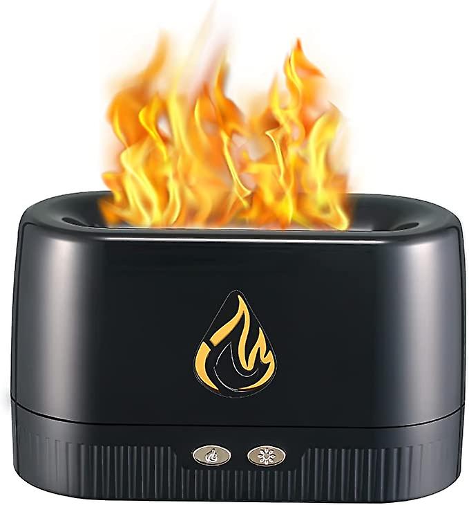 Aromatherapy Diffuser with 7 Colors, Diffusers Quiet Aroma Diffuser, Cool Mist Humidifier Flame Diffuser with Waterless Auto-Off Protection (Black)