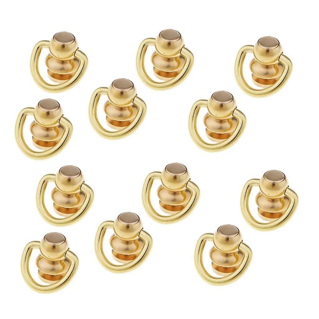 12Pcs Ball Post with Ring Rivet Stud Round Head Screw Back for Leather Craft