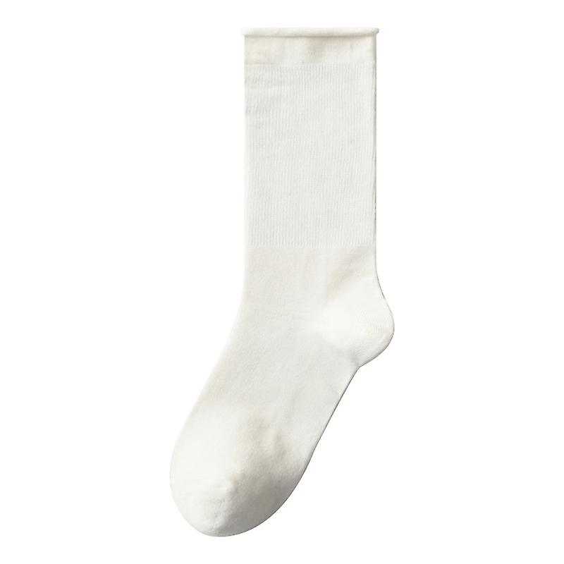 Autumn-winter Solid Color Women's Socks Pilling Resistant 100% Cotton Women's Mid-tube Stack Socks All Match Deodorant