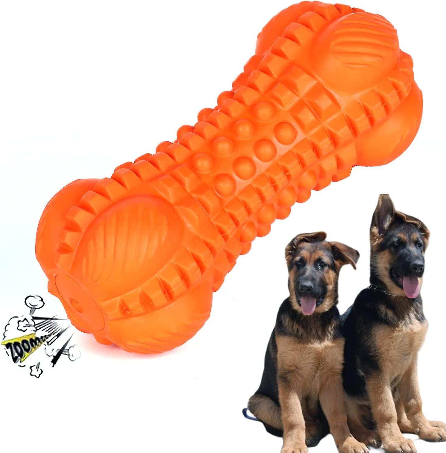 Dog Chew Toys for Aggressive Chewers Tough Durable Dog Toys with Non-Toxic Natural Rubber Squeaky Dog Toys for Medium & Large Dogs